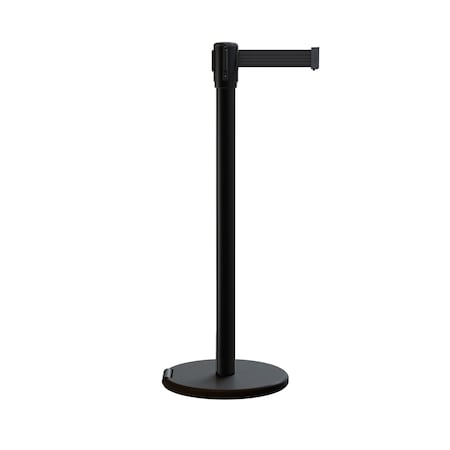 Retractable Belt Rolling Stanchion, 2ft Black Post  9ft. Black Belt